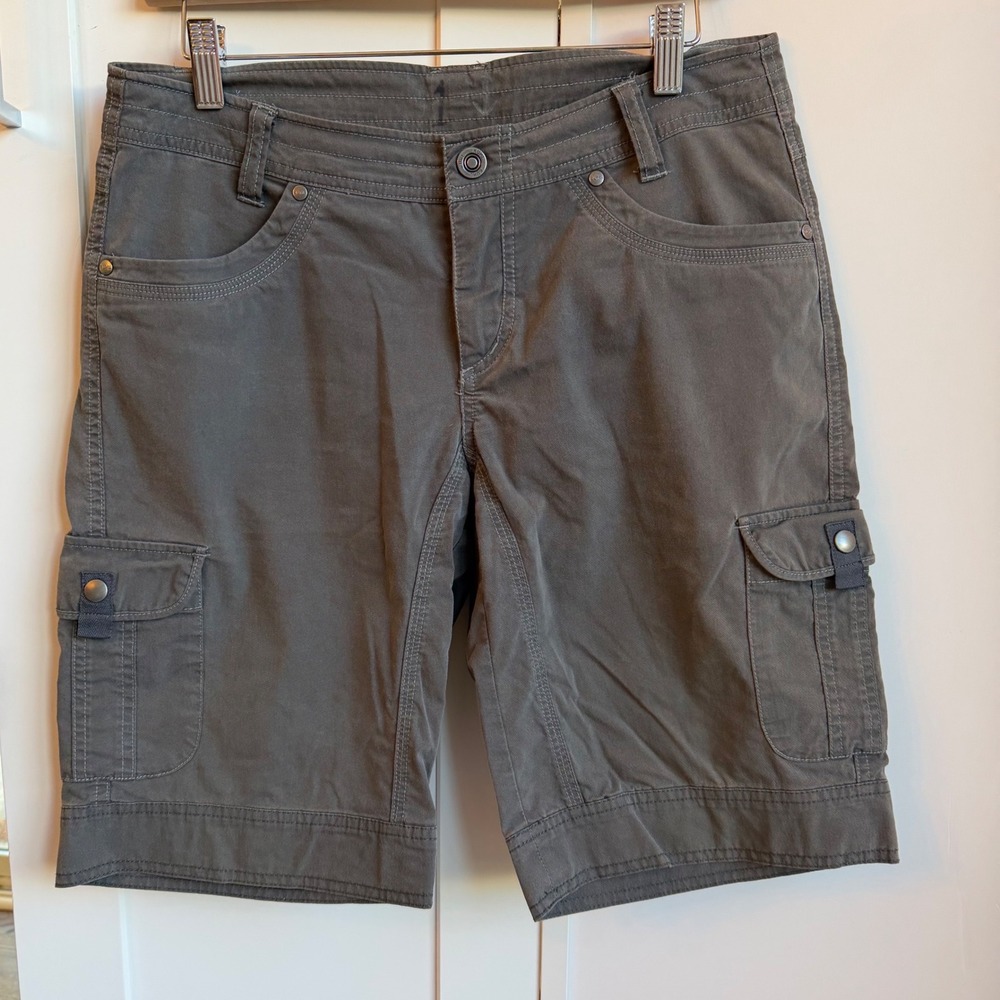 Kuhl Cargo Shorts Womens 8 Gray Hiking Shorts Utility Outdoor Gorpcore
